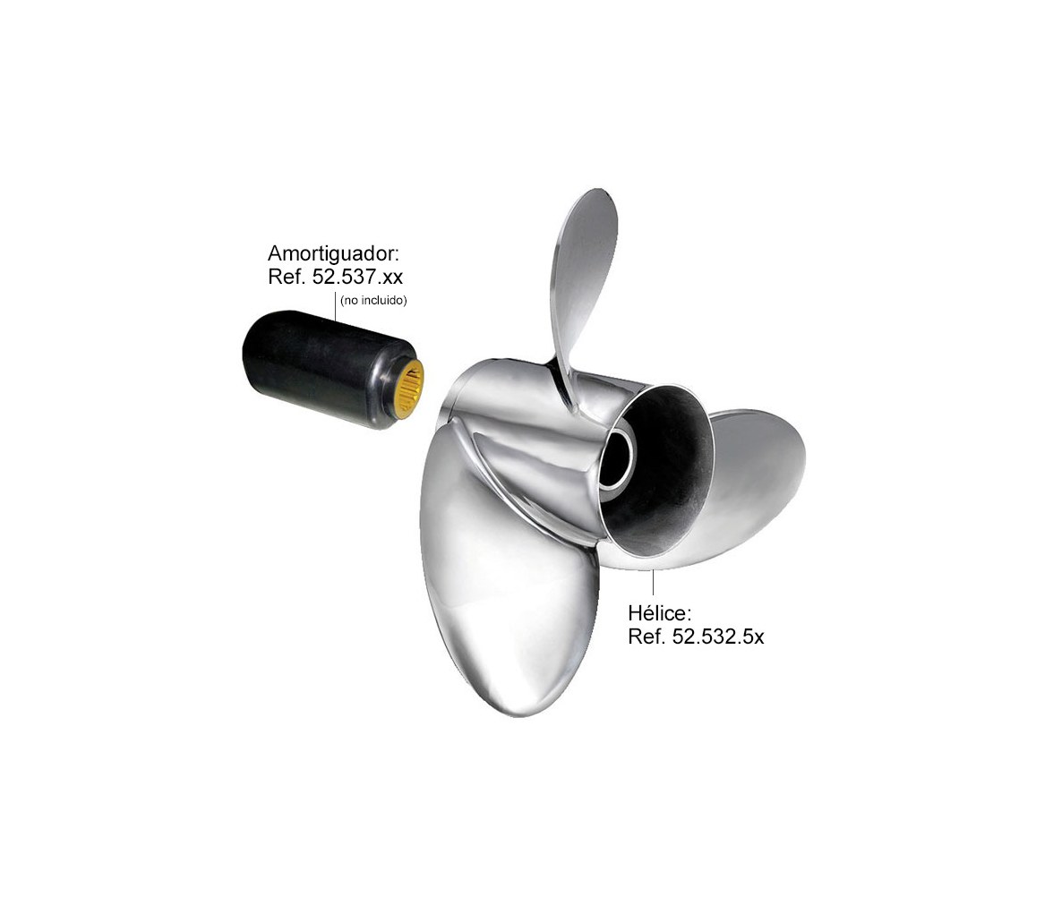 Helice Acero Inoxidable Solas Yamaha-Suzuki 250-300-350