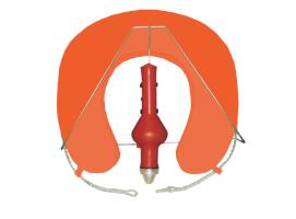 Herradura Salvavidas con Luz Automatica y Soporte Inox