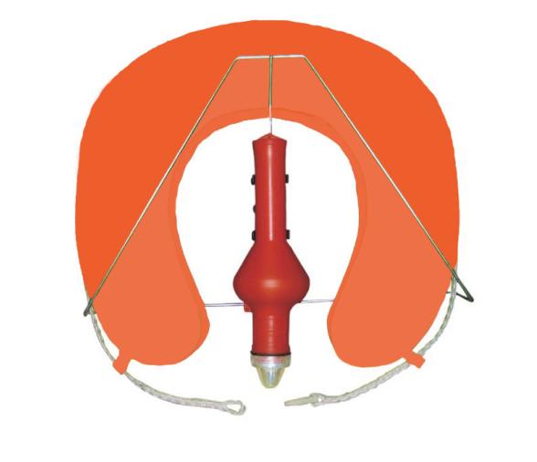 Herradura Salvavidas con Luz Automatica y Soporte Inox