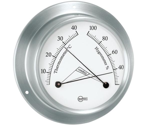 Barigo Higrometro-Termometro Sky Acero Inox Saten Dial Blanco