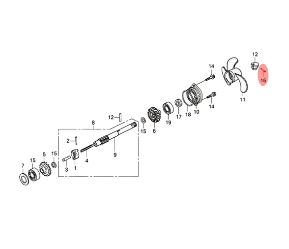 Honda Pasador de Aleta para Hélice