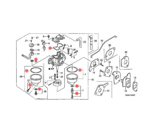 Honda Juego de Juntas Carburador