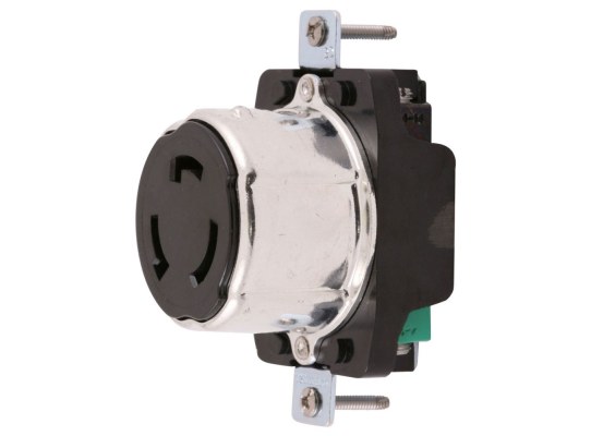 Hubbell Receptacle, Corrosion Resistant, 63A 230V, 2-Pole 3-Wire Grounding