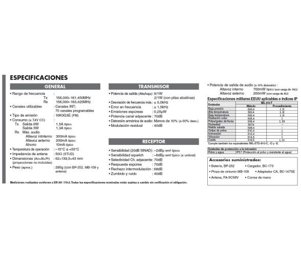 Icom Emisora Portatil VHF IC-M73 EURO