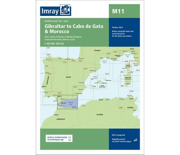Imray Carta Nautica M11 Gibraltar-Cabo de Gata-Marruecos