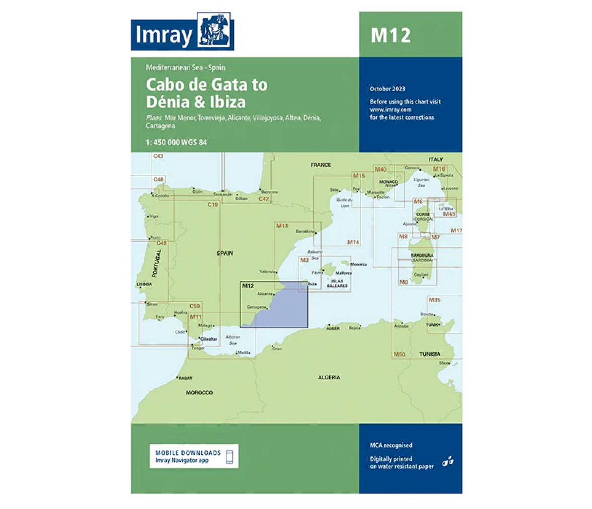 Imray Carta Nautica M12 Cabo de Gata-Denia e Ibiza