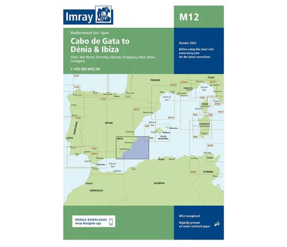 Imray Carta Nautica M12 Cabo de Gata-Denia e Ibiza