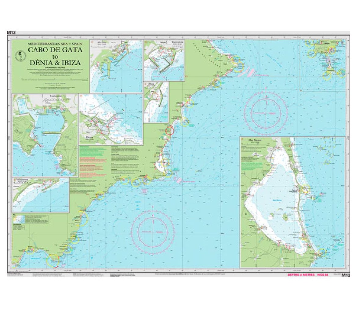 Imray Carta Nautica M12 Cabo de Gata-Denia e Ibiza
