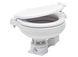 Space saver manual toilet