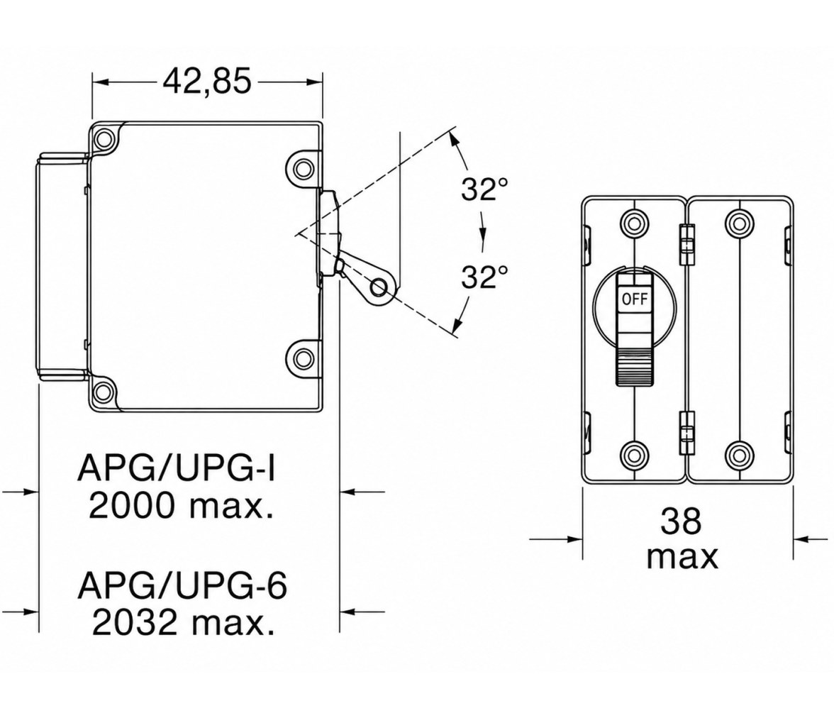 Interruptor automático hidráulico/magnético AIRPAX / SENSATA, 2 polos, CA