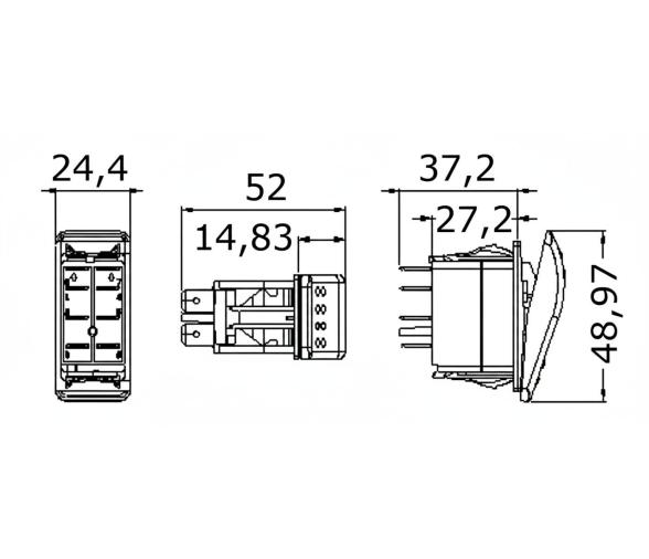 Osculati Tapa para Interruptor Estanco Marina Top con 3 Terminales