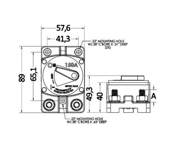 Interruptor Magnetotérmico Estanco para Molinete y Hélice de Proa Externo
