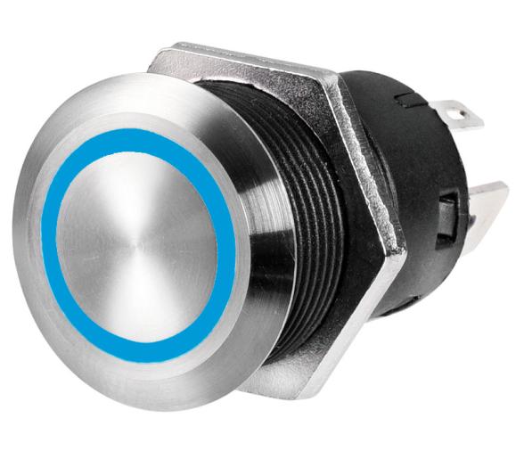 Interruptor Plano Acero Inox. 12V ON-OFF