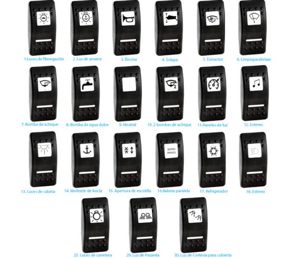 Palanca Interruptor rígido Luces Marina R.