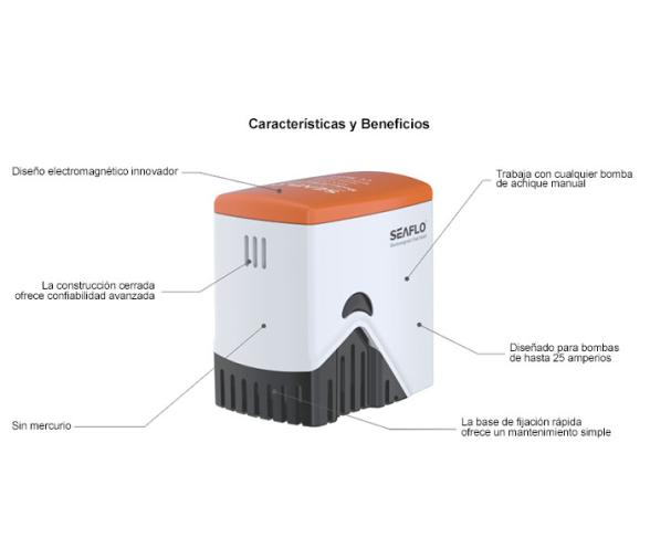 Seaflo Interruptor Flotador Bomba Sentina Electromagnético