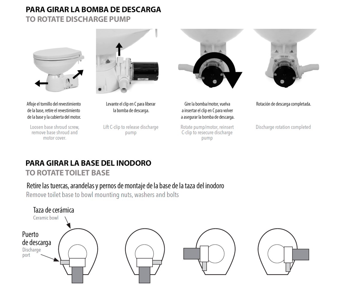 Jabsco Inodoro Quiet Flush E2 Estandar Agua Dulce