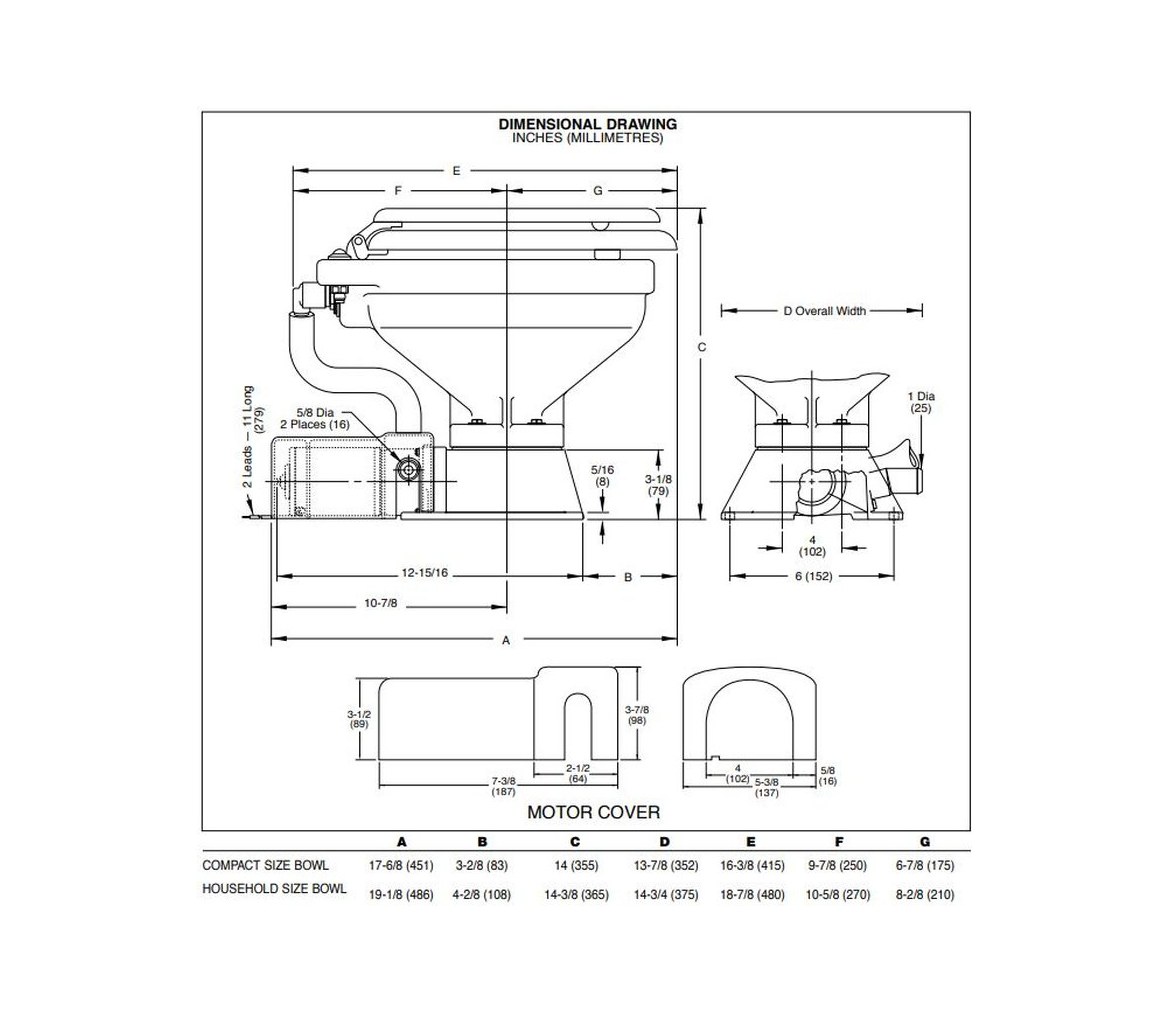 Jabsco Inodoro WC Electrico Compacto 12V