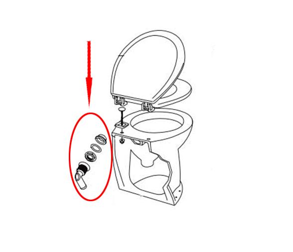 Jabsco- Codo y Junta para Deluxe Flush