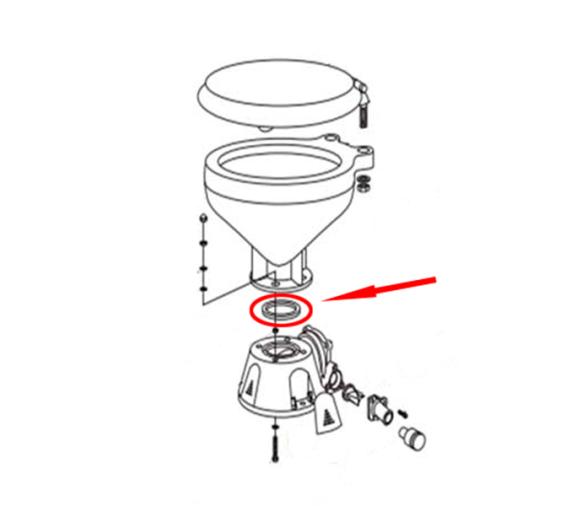 Jabsco - Junta de la Base para Inodoro Electrico