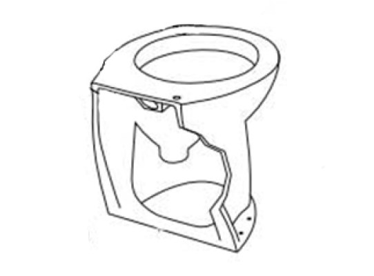Jabsco- Taza en Angulo Inodoro Deluxe Flush 14 Pulgadas