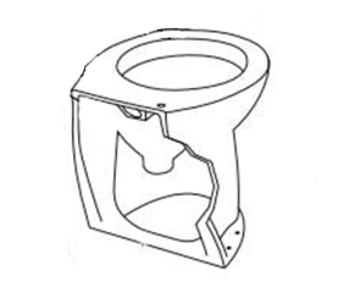 Jabsco- Taza en Angulo Inodoro Deluxe Flush 17 Pulgadas