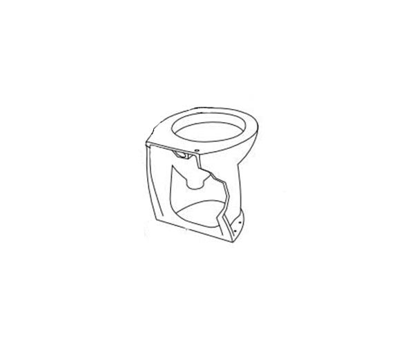 Jabsco- Taza en Angulo Inodoro Deluxe Flush 17 Pulgadas