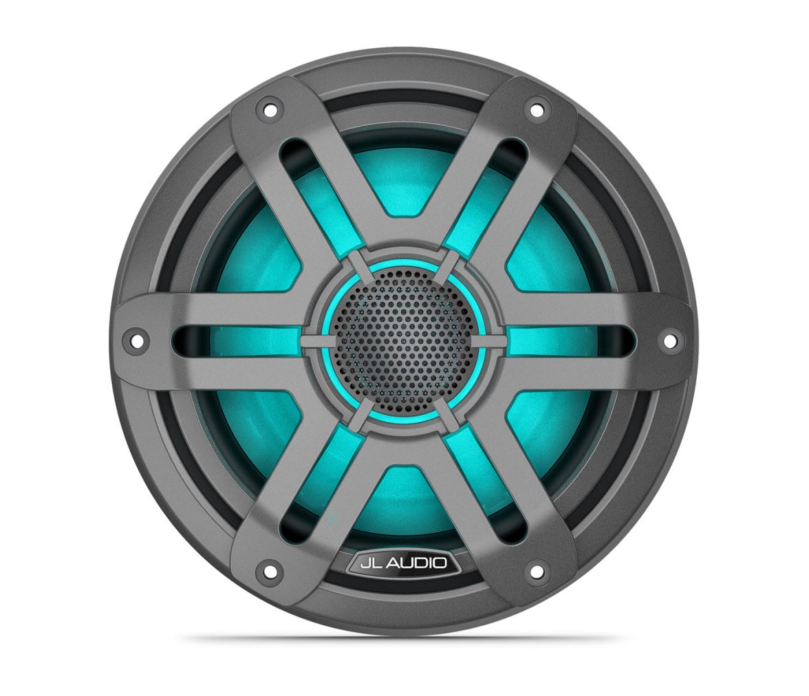 JL Audio M200 altavoces náuticos de la, 7,7″ con LED y rejilla deportiva gris