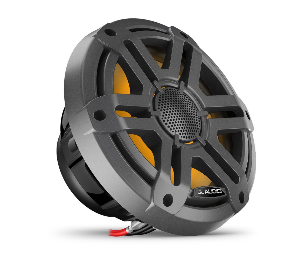 JL Audio M200 altavoces náuticos de la, 7,7″ con LED y rejilla deportiva gris