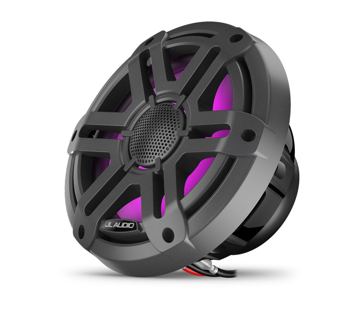JL Audio M200 altavoces náuticos de la, 7,7″ con LED y rejilla deportiva gris