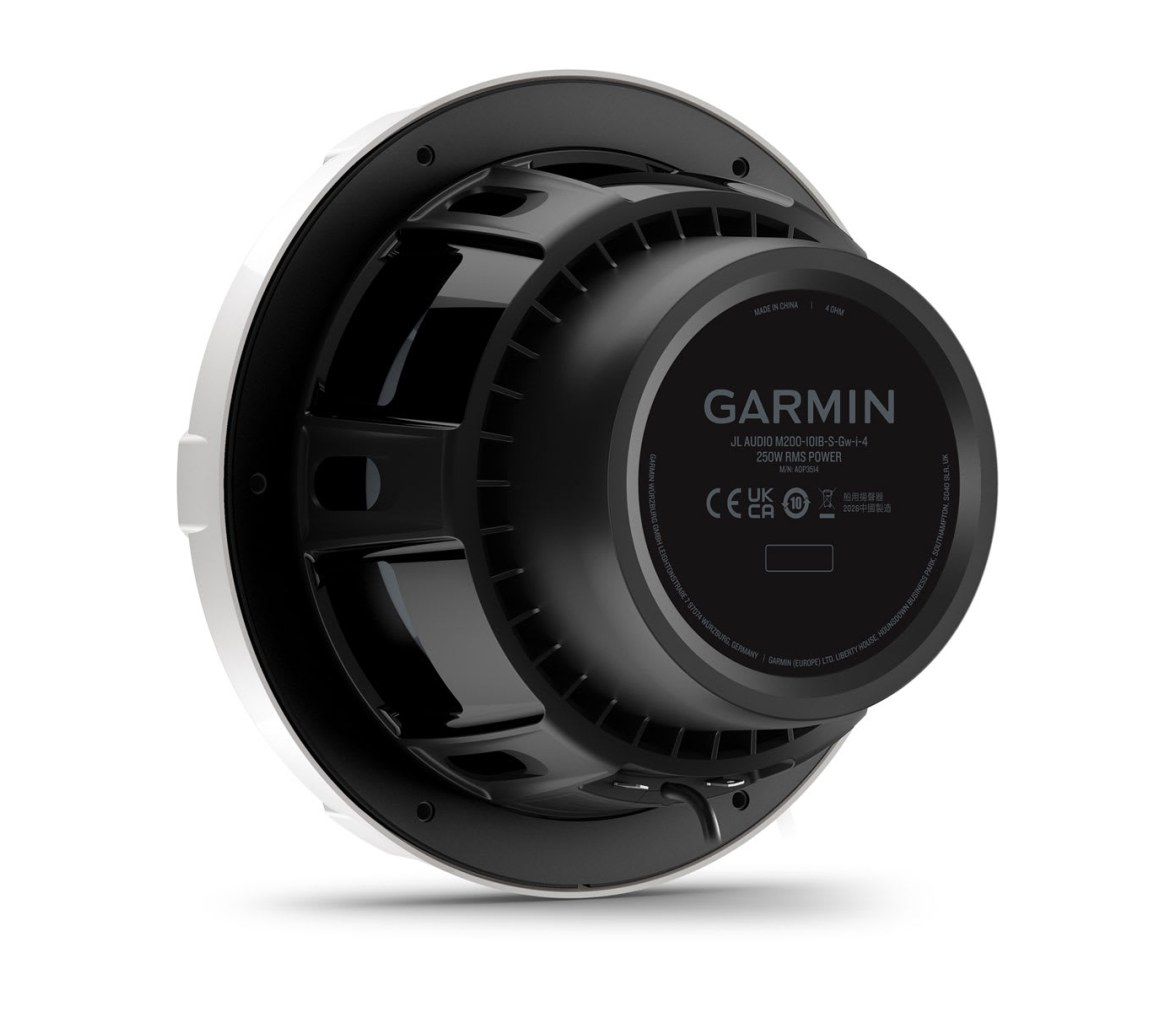 JL Audio M200 subwoofer náutico, 10″ con LED y rejilla deportiva de color blanco
