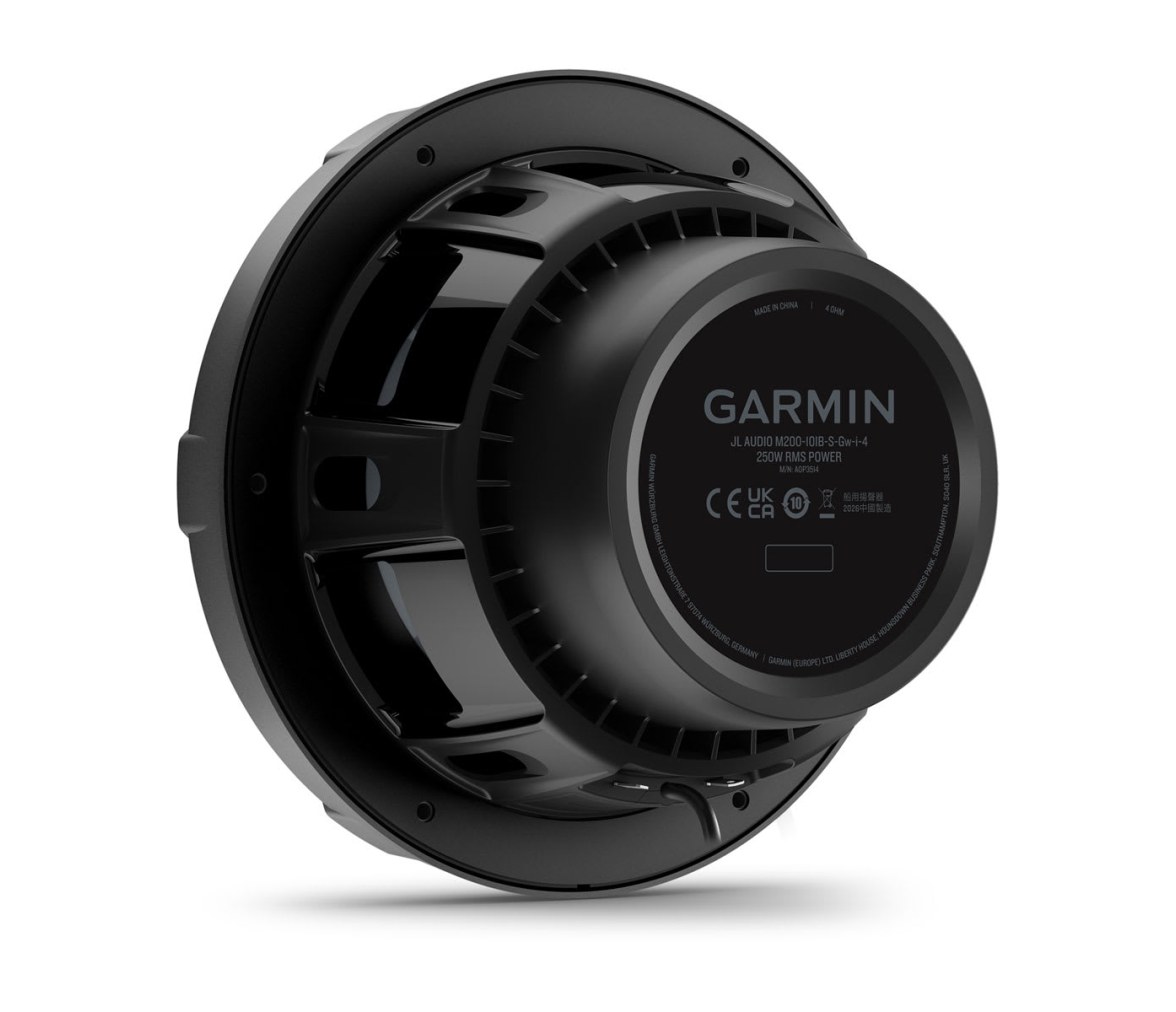 JL Audio M200 subwoofer náutico, 10″ con LED y rejilla deportiva de color gris