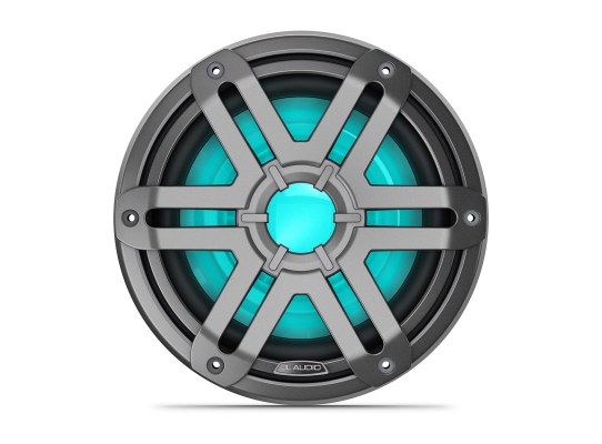 JL Audio M200 subwoofer náutico, 10″ con LED y rejilla deportiva de color gris JL Audio M200 subwoofer náutico, 10″ con LED y rejilla deportiva de color gris