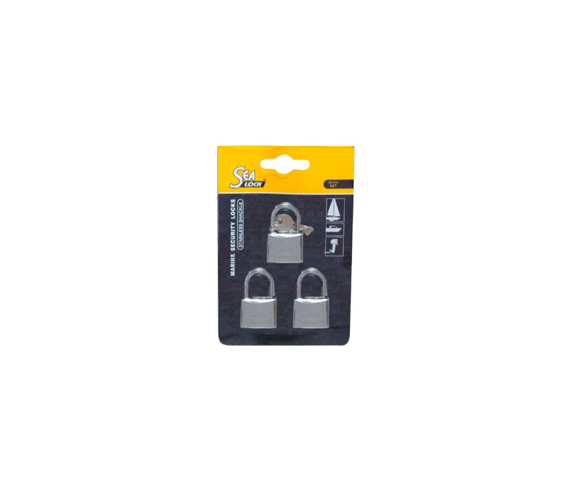 Juego de 3 Candados Sea Lock 30mm misma Llave