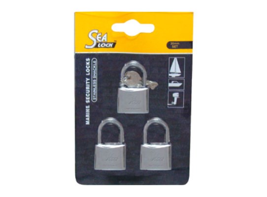 Juego de 3 Candados Sea Lock 30mm misma Llave