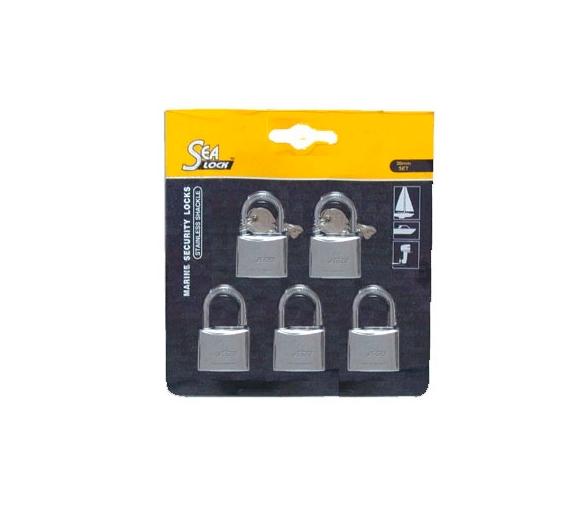 Juego de 5 Candados Sea Lock 30mm misma Llave