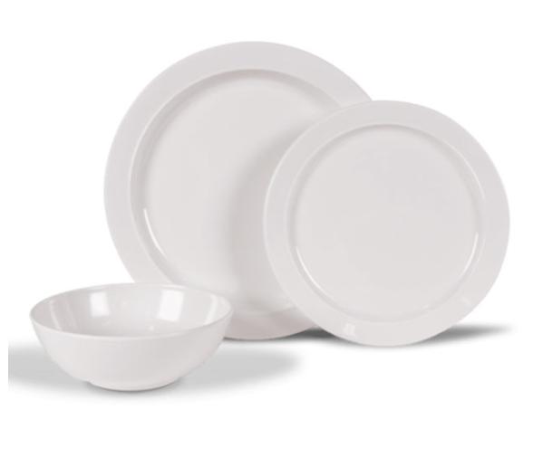 Kampa Set Vajilla Blanco Antideslizante 12 pc