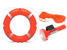 MAN OVERBOARD SAFETY PACK WITH HOOP + TAIL RING + LIGHT
