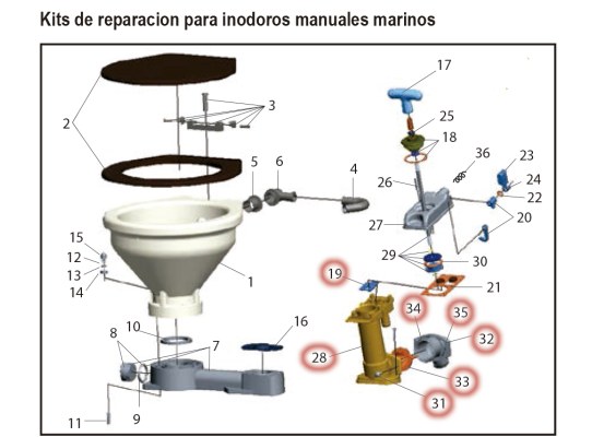 Kit D de Servicio para Inodoro Manual LT