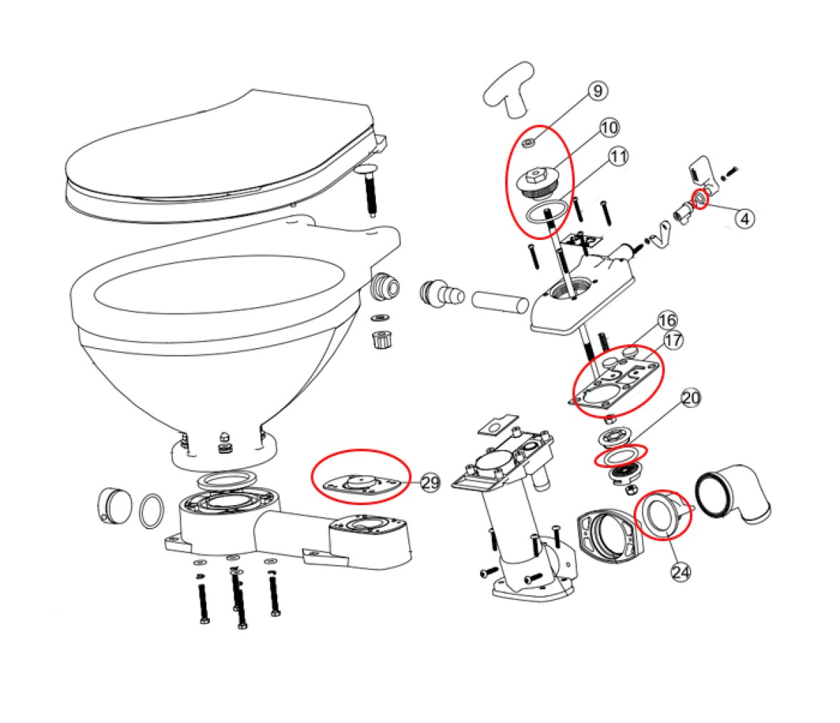 Kit A de Servicio para Inodoro Manual LT