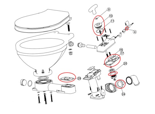 Kit A de Servicio para Inodoro Manual LT