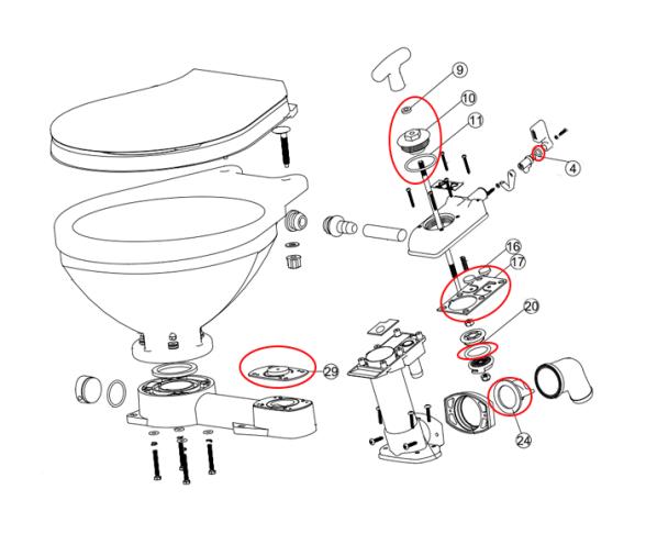 Kit A de Servicio para Inodoro Manual LT