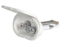 White Oval Shower Set with Mixer