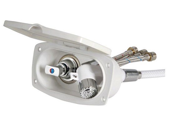 White New Edge Shower Set with Mixer