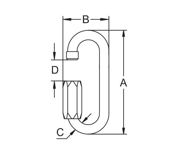 Kong Eslabón rapido ovalado Largo Acero Inoxidable