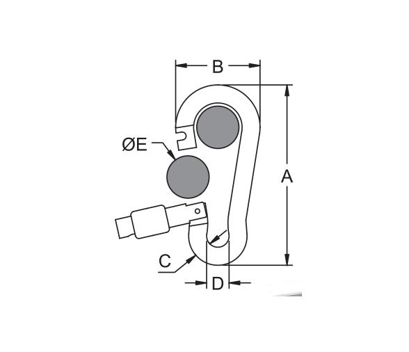 Kong Mosquetón Acero Inoxidable Apertura exterior y Seguro
