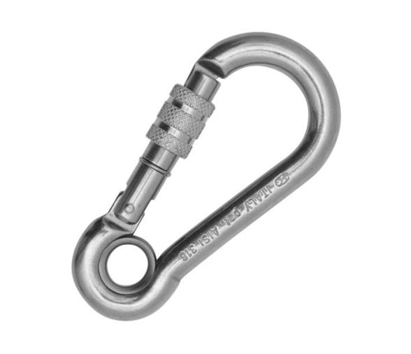 Kong Mosquetón Bombero Acero Inoxidable Seguro de Rosca y Ojal