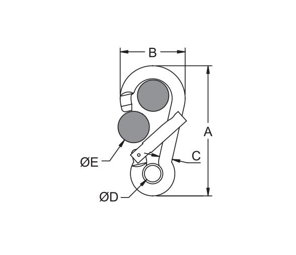 Kong Mosqueton Bombero Inox con Ojal y Apertura Lateral