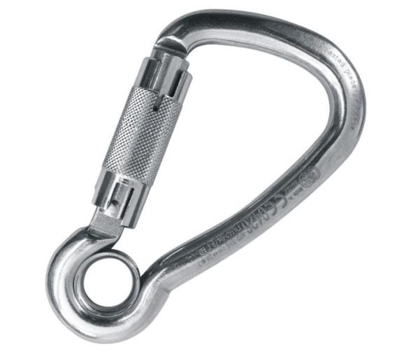 Kong Mosquetón en acero inoxidable asimétrico Autobloqueo con Ojal