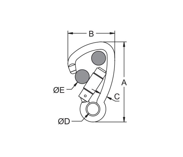 Kong Mosquetón en acero inoxidable asimétrico Autobloqueo con Ojal