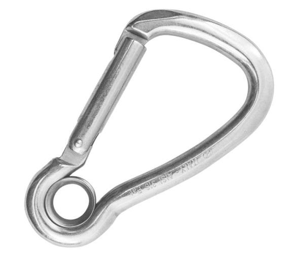 Kong Mosquetón en acero inoxidable asimétrico con Ojal